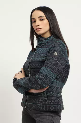 Black & blue asher puffer jacket
