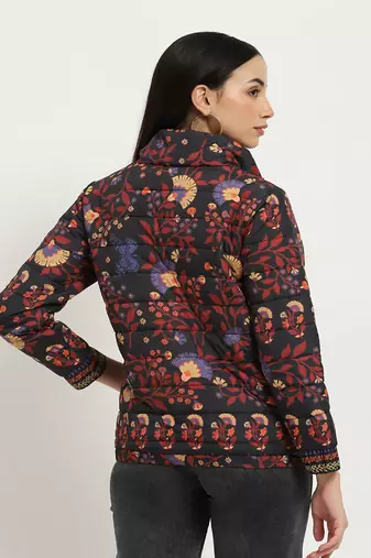 Black & rust blue asher puffer jacket