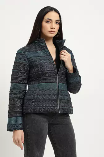 Black & blue asher puffer jacket