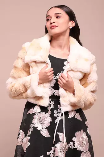 Off white asher faux fur jacket