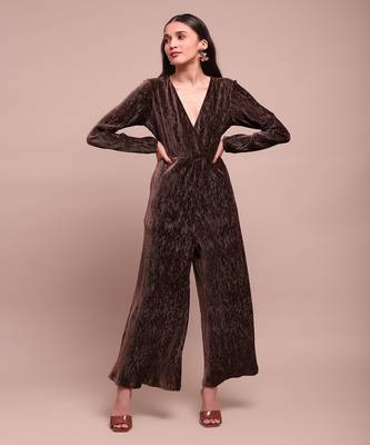 Brown caren velvet jumpuit 2