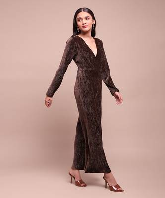 Brown caren velvet jumpuit 4