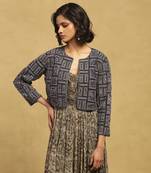 Blue geo applique jacket