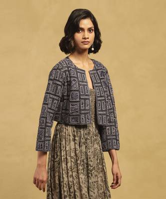 Blue geo applique jacket 3