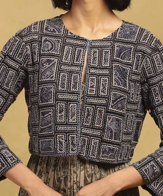 Blue geo applique jacket 4