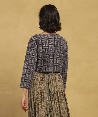 Blue geo applique jacket 5