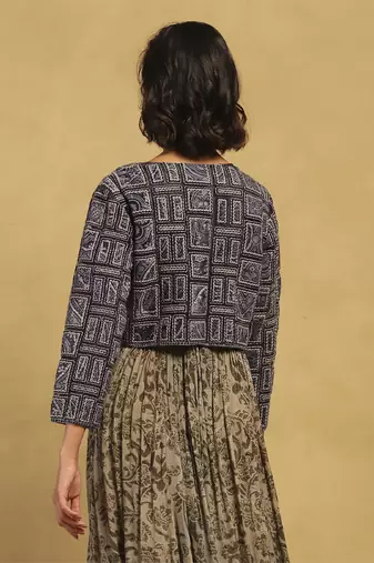 Blue geo applique jacket