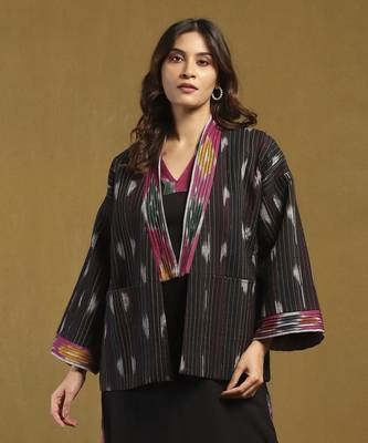 Black ikkat jacket 1