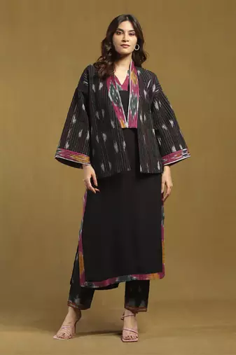 Black ikkat jacket