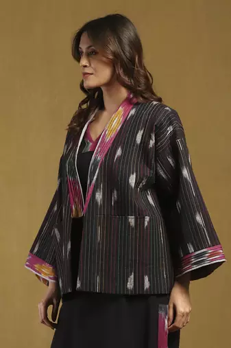 Black ikkat jacket