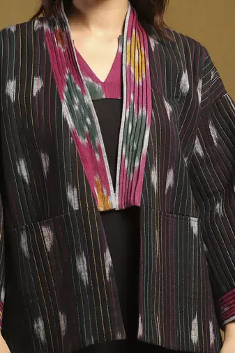 Black ikkat jacket