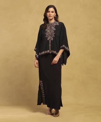 Black sophie solid top with skirt co-ord set 1