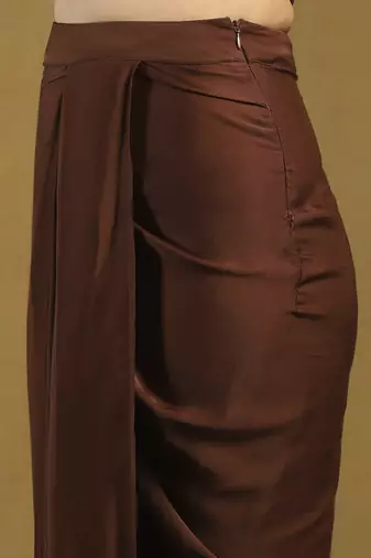 Brown yale cape with bustier and skirt co-ord set
