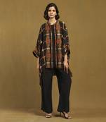 Black kinnauri cape with inner and pant co-ord set