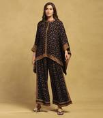 Black gopuram shirt with pant co-ord set