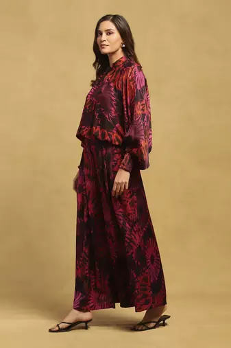 Red hriday top with pant co-ord set