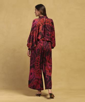 Red hriday top with pant co-ord set 3