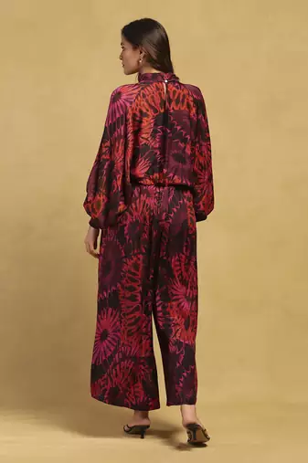 Red hriday top with pant co-ord set