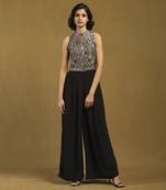 Black elec solid jumpsuit