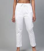 hand embroidered white cotton lucknowi chikankari palazzo 