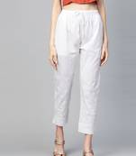 hand embroidered white cotton lucknowi chikankari palazzo 