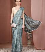 Batik printed silk cotton saree