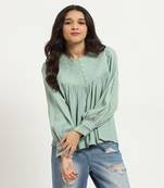 Green leonine top