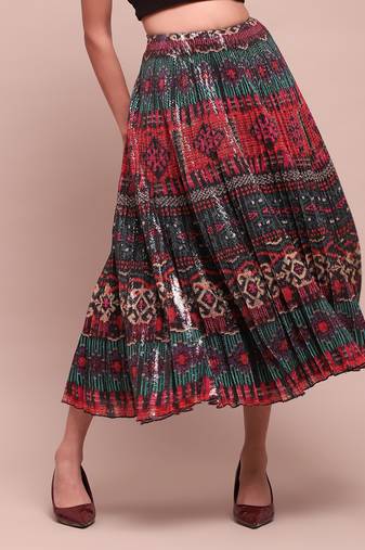 Multi-color sequin sansa skirt