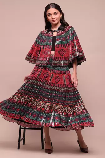 Multi-color sequin sansa skirt