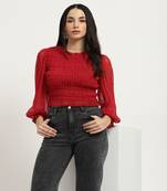 Red sansa solid top