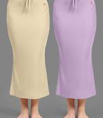 Plain Nylon Soft Petticoat Skirts Saree Silhouette Shape Wear set of 2