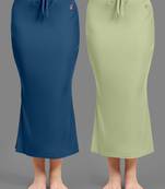 Women's Plain Nylon Petticoat Skirts Saree Silhouette Shape Wear set of 2