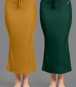 Women's Plain Nylon Petticoat Skirts Saree Silhouette Shape Wear set of 2