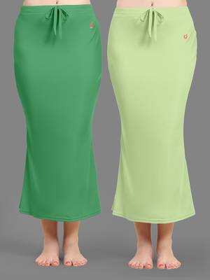 Trendmalls Women's Plain Nylon Petticoat Skirts Saree Silhouette Shape Wear set of 2 1
