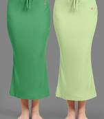 Women's Plain Nylon Petticoat Skirts Saree Silhouette Shape Wear set of 2