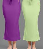 Women's Plain Nylon Petticoat Skirts Saree Silhouette Shape Wear set of 2