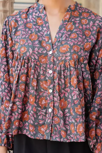 The jaipur art handblock printed mira blouse