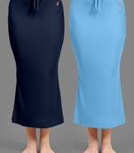 Plain Nylon Soft Petticoat Skirts Saree Silhouette Shape Wear set of 2