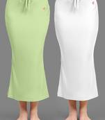 Women's Plain Nylon Petticoat Skirts Saree Silhouette Shape Wear set of 2