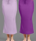 Women's Plain Nylon Petticoat Skirts Saree Silhouette Shape Wear set of 2