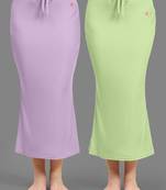 Plain Nylon Soft Petticoat Skirts Saree Silhouette Shape Wear set of 2