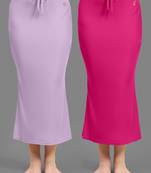 Women's Plain Nylon Petticoat Skirts Saree Silhouette Shape Wear set of 2