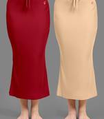Plain Nylon Soft Petticoat Skirts Saree Silhouette Shape Wear set of 2