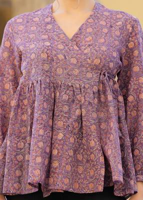 The jaipur art hand block printedhazel wrap blouse 4