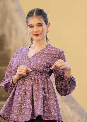 The jaipur art hand block printedhazel wrap blouse 5