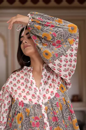 The jaipur art handblock printed bliss blouse