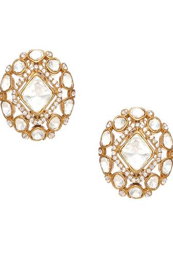 Kundan oversized studs