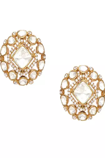 Kundan oversized studs