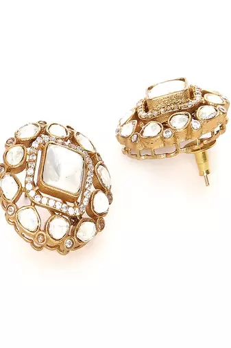 Kundan oversized studs