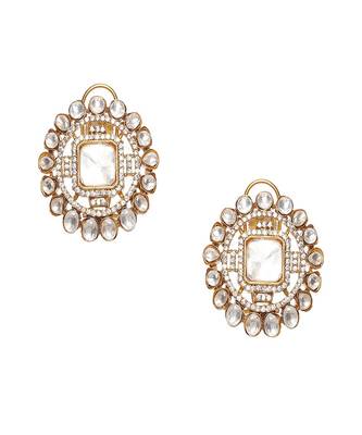 Round oversized kundan earrings 1